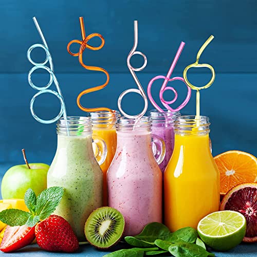 15 pitillos plásticos reutilizables y flexibles color naranja miniatura 3