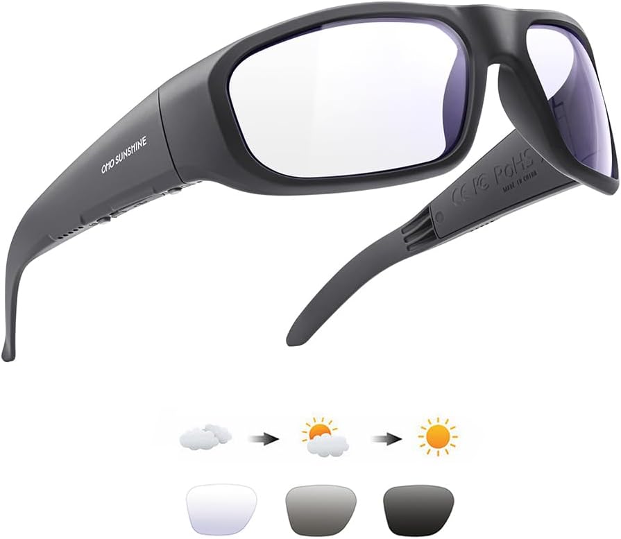 OHO Sport Open‑Ear Smart Glasses, Impact‑Resistant Bluetooth Sunglasses