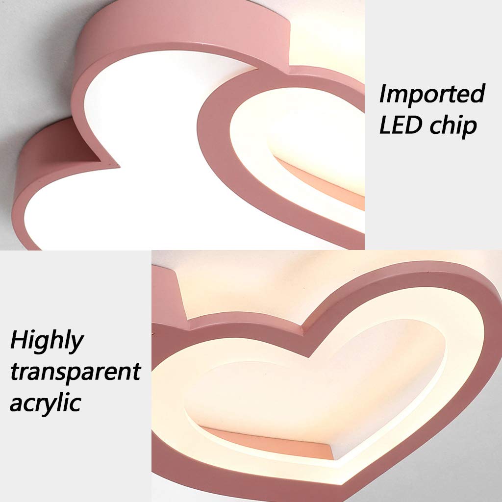 Soffitto Del LED Luce Della Lampada Vivaio Dimmerabili Telecomando Plafoniera Creativa Moderna Romantica Forma Di Design Rosa Lampadario Cuore Luci Decorazione Acrilico Ragazza Ragazzo Camera Letto