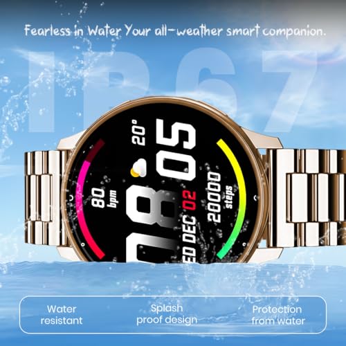 Image of PunnkFunnk Active 2 Smartwatch, 1.39 inch HD Round Display, Bluetooth Calling, Heart Rate & SPO₂, 100+ Sports Modes, IP67, Long Battery Life for Men & Women (Metal Gold)