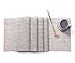 Hysenm Western Style Eco-Friendly Rectangular Heat Insulation PVC Vinyl Weave Table Runner, beige