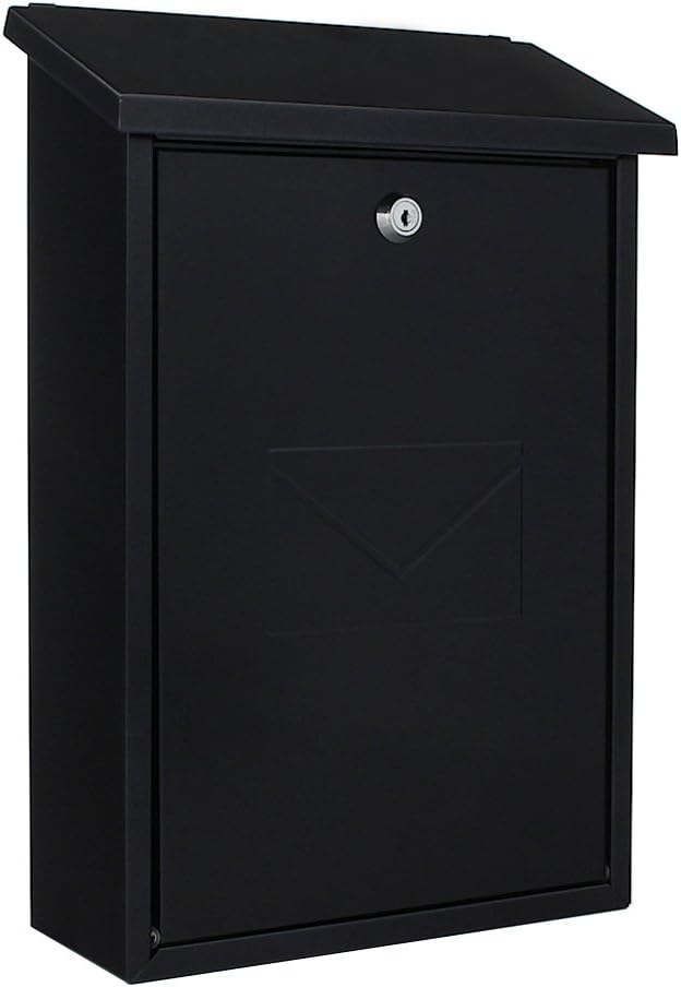 HomeDesign Mailbox HDM-1600 Steel Anthracite Grey Cylinder Lock 2 Keys Wall-Mounted Mailbox Including Mounting Material