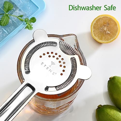 Cocktail Strainer for Drinks, Bar Strainers for Bartending, Martini Strainer for Boston Shaker Mixing Glass, Bartender Hawthorne Strainer w/Removable Spring– Stainless Steel, Silver - Thumbnail 4