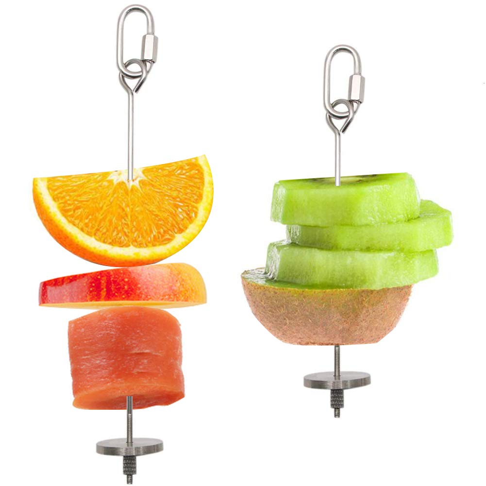 Bird Food Holder, Bird Feeders, Stainless Steel Parrot Fruit Vegetable Stick Holder, Foraging Toy, Bird Treat Skewer, 2 Pack (B088WT9BGT) Amazon Price History, Amazon Price Tracker