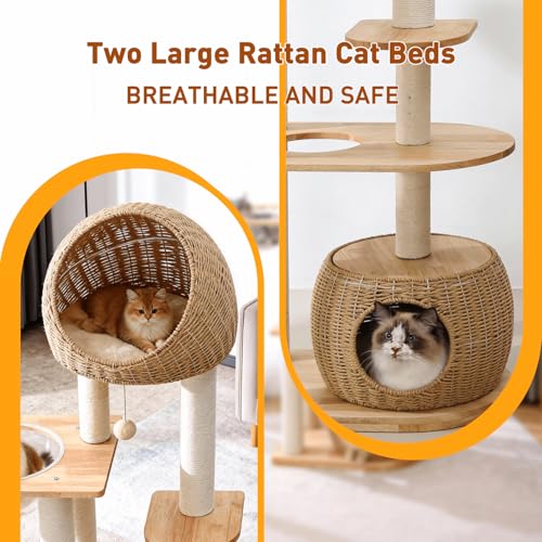 Árbol moderno de madera para gatos de interior 59 pulgadas miniatura 4