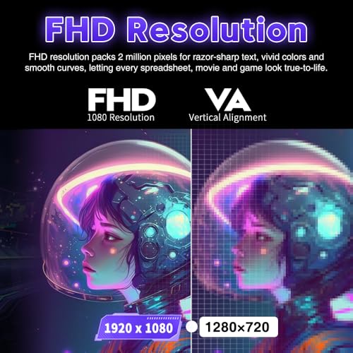 Image of Viewedge 23.8-inch Gaming Monitor FHD 1920x1080 144Hz, VA Panel with 4000:1 Contrast, HDR10, 1ms Response Time, HDMI & VGA Ports, Wall Mountable