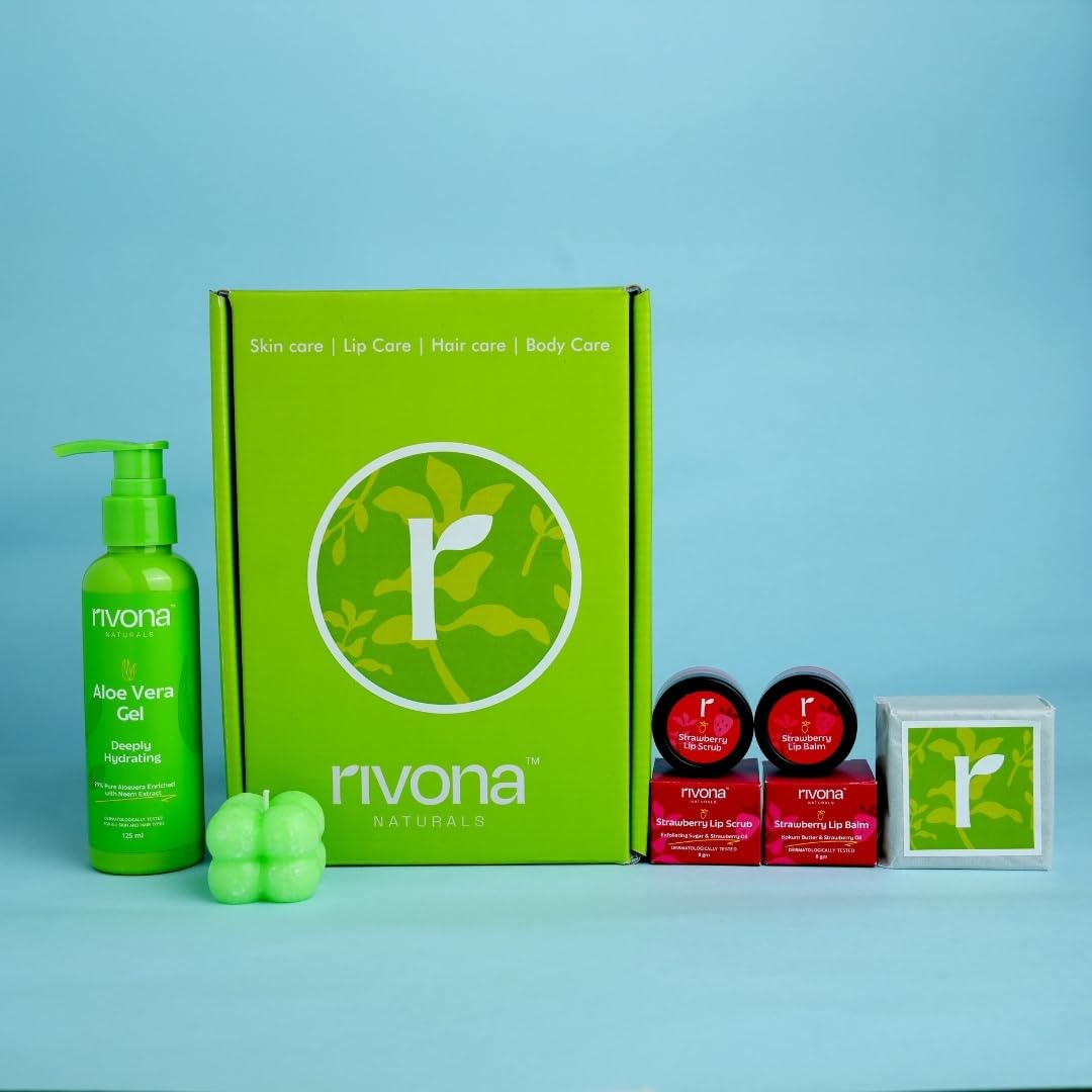 Rivona Naturals Pamper Yourself with the Ultimate Skincare Gift Set For Women & Men With Natural Skin Care Products | Gift Box for Every Occasion | Pack of 4 1