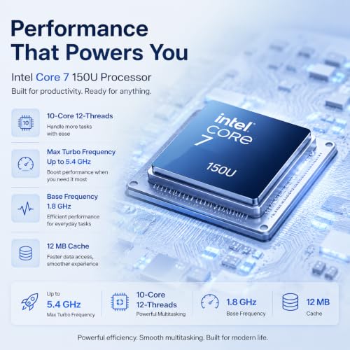 Image of Dell 16 DC16251 Touchscreen Laptop 32GB DDR5 1 TB SSD Intel Core 7 150U | 10-Cores Up to 5.4 GHz | 16 inch FHD+, WVA, 300 nits | 5200 MT /s RAM | Backlit Keyboard & Copilot key | Windows 11 Pro