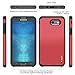 J&D Case Compatible with Samsung Galaxy J3 Emerge / J3 2017 / J3 Prime, Heavy Duty Dual Layer Hybrid Shockproof Protective Rugged Bumper Cover, Red