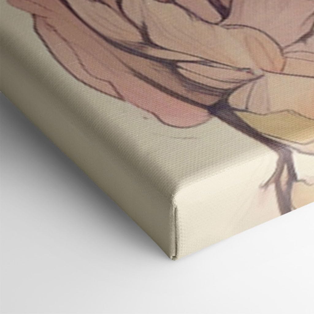Canvas for Living room. Whispers of Auburn: A Floral Embrace in Digital Artistry, 27 x 18 inch Canvas Wall Art - Contemporary Masterpieces - Botanical Home Decor - 69x46 cm (27x18 inch)
