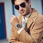 BY BENYAR Uhren Herren Chronograph Analog Quarz Wasserdicht Armbanduhr Herren Mode Lässig Business Herrenuhr mit Kalender Lederarmband/Edelstahlarmband Uhr Geschenk für Männer – Bild 2