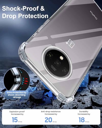 Image of Jkobi Back Cover for OnePlus 7T (Shockproof Crystal Clear Anti Yellow Case | Drop & Camera Protection | Hard Polycarbonate)