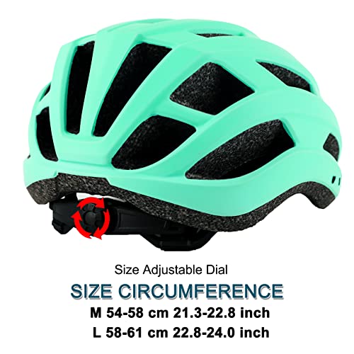 Adult Bike Helmet, Road Mountain Bicycle Helmet For Men Women, Lightweight And Adjustable With Detachable Visors, 2 Sizes (Mint Green) #TOP5