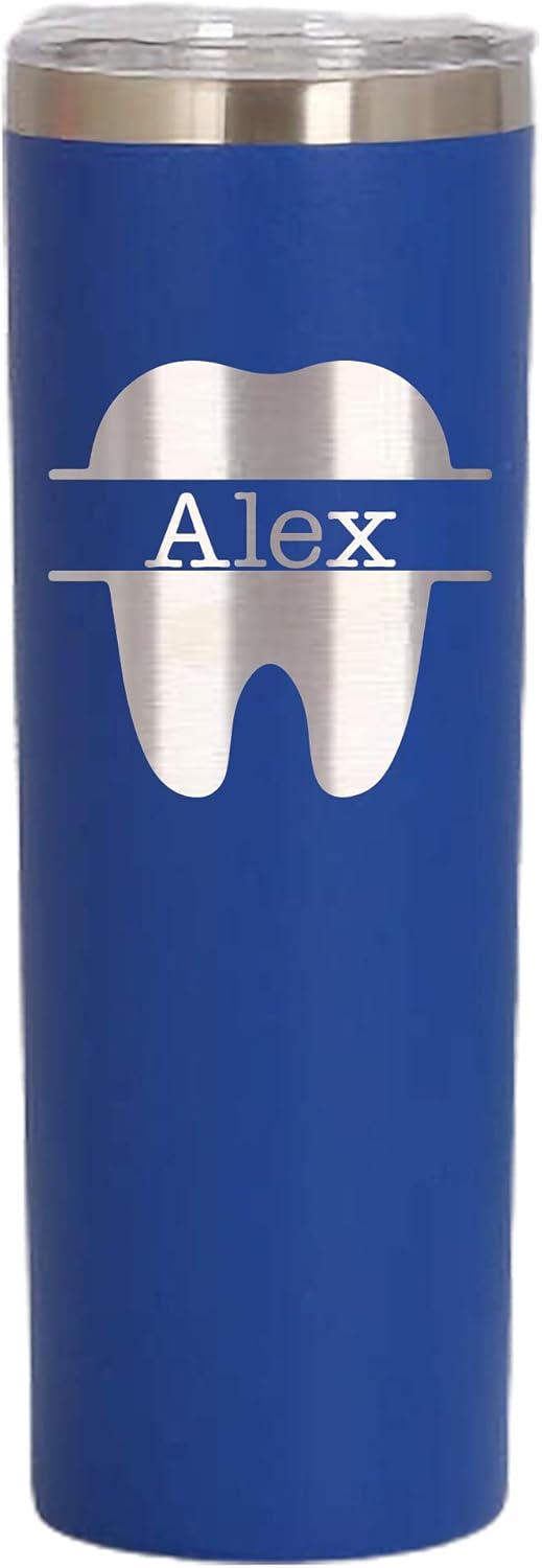 Personalized Dental Office Team Skinny Tumbler, Front Desk, Gift for Dentist, Dental Assistant Appreciation Gift, Grad Student, White Coat, DMD, By LegacyCuts
