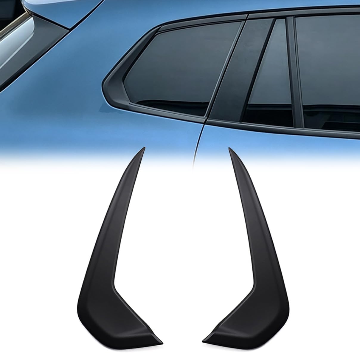A Pair of Matte Black Stainless Steel Rear Window Trim Covers for Mazda CX-50 2023 2024 2025 2026 Matte Black Rear Window D-Pillar Trim Covers