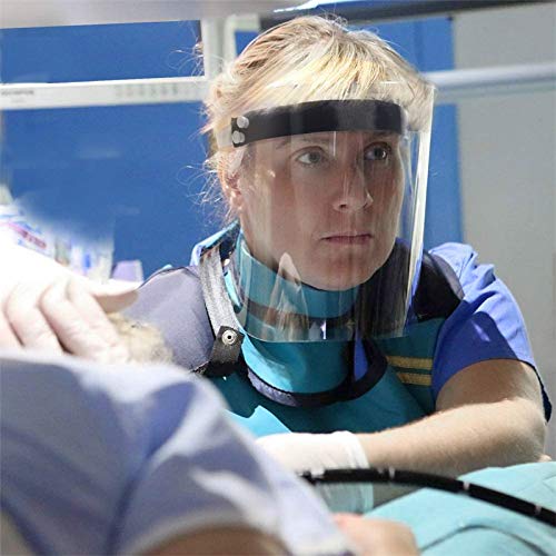 Protective Transparent Adjustable Shield Anti-saliva Windproof Dustproof Hat Full Face Shield Protect Eyes and Face with Protective Clear Film Elastic Band