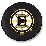 Boston Bruins Tire Cover - Size Large - (31.25x11) on Black Vinyl