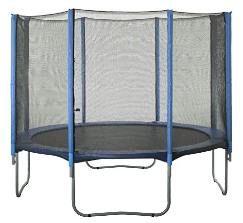 Image of Upper Bounce Round Trampoline Net Replacement Safety Enclosure, Universal Fit, Breathable, Weather-Resistant Mesh, Installs Outside Frame