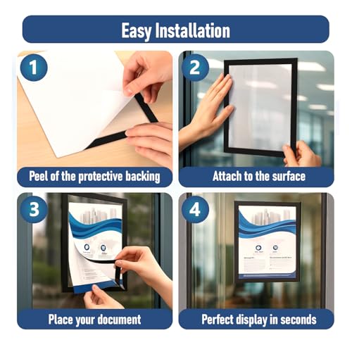 Ekhasa Nostrae Magnetic Sign Holder - 8.5x11" Black Pack of 6 - Image 6