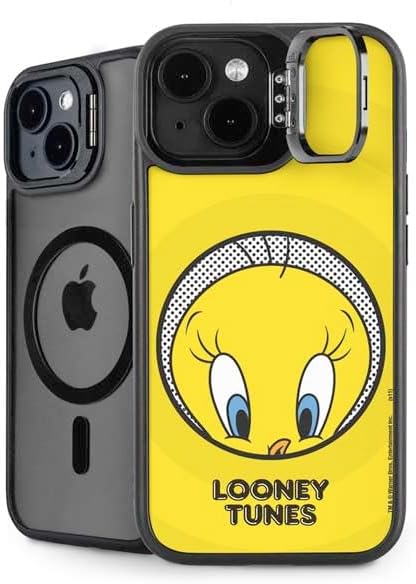 Skinit Kickstand Phone Case Compatible with iPhone 15 - Officially Licensed Looney Tunes Tweety Bird iPod Design