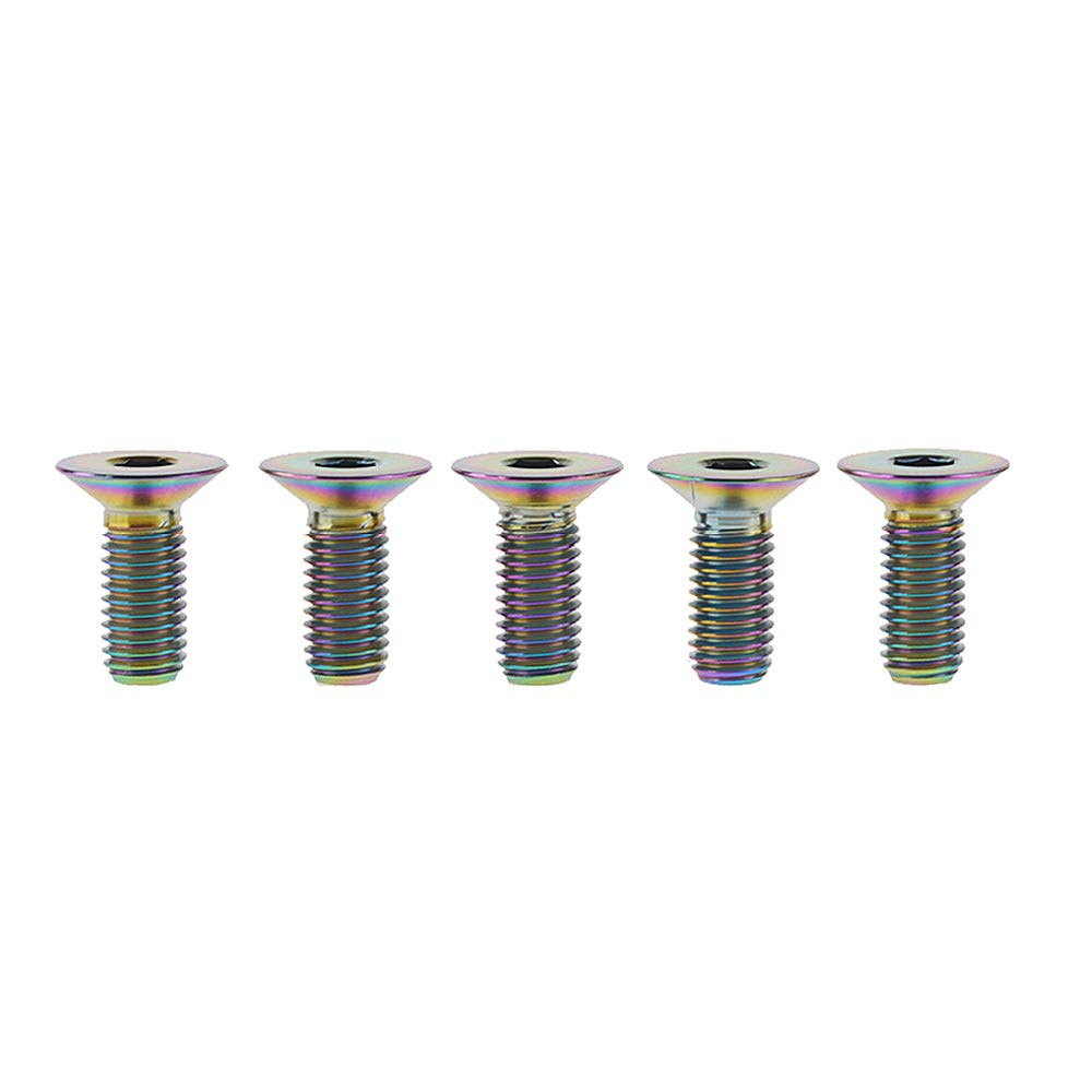 DWAMMEBRS Bolts DIN7991 M6x10 12 15 20 25 30 35 40 45mm Countersunk Hex Socket Screws Pack of 5(Rainbow,M6x10mm)