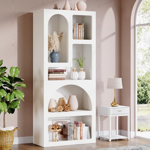 Tribesigns 70.87" Geometric Bookshelf White