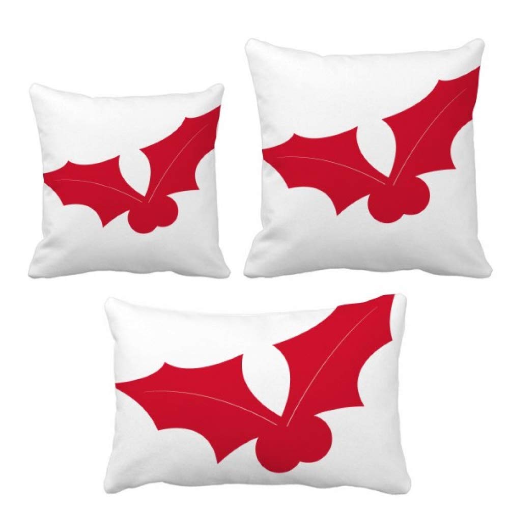 Housse de coussin Noël rouge DIYthinker motif feuilles décoratives
