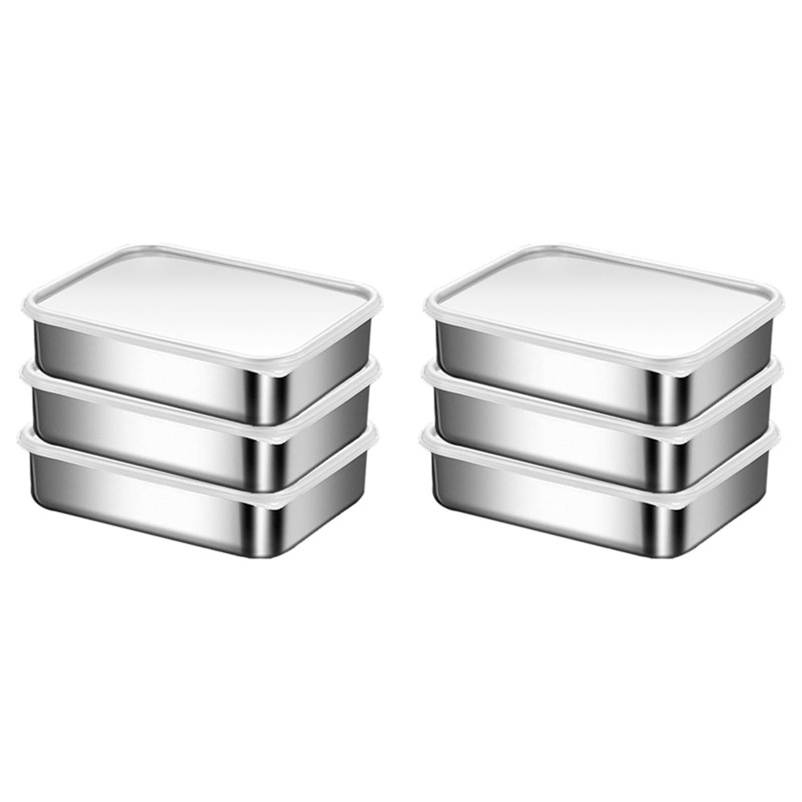 UBOHUZ 6PCS Stainless Steel Containers For Food Storage, Bento Box Container,Leak Proof Silicone Lid Dishwasher Safe Container Sets