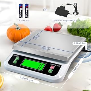 YBVXYV Bilancia da Cucina Professionale 40kg bilancia cucina ad Alta Precisione 1g Bilancia per Alimenti con Display LCD Bilancia Elettronica Funzione Tara Conteggio PCS e 6 Unità