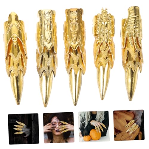 Cubiertas de uñas doradas FOMIYES accesorio de dedos cómodo para disfraz largo 3