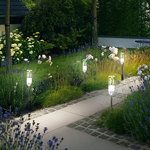 B-Right Led Low Voltage Pathway Lights Outdoor, 4.8W 570 Lumens 12V Ac Plug 6 Pack Extendable Landscape Lighting Ip65 Waterproof Garden Lights Path Lights For Patio Yard Walkway, Cool White, 6000K #TOP2