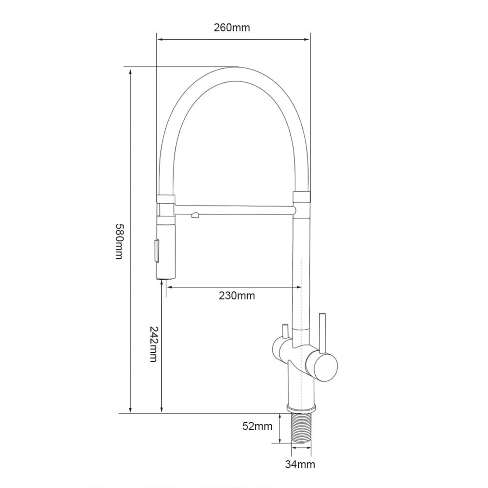 Mitigeur Evier Cuisine Douchette Double Manche Robinet Osmoseur 3 Voies En Acier Inoxydable,Brossé