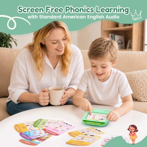 Image of JoyCat Phonics Learning Tablet, 156 Pages Talking Flash Cards | Learn to Read with 5 Level Progress Phonic Educational Toy, Screen-Free Learning Tablet Birthday Gift for Boys Girls Ages 3-8