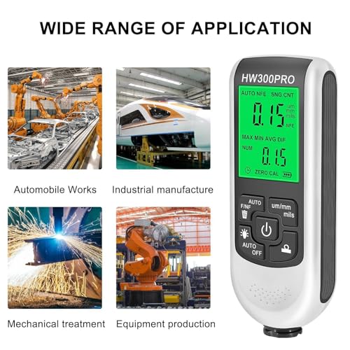 Image of Paint Thickness Gauge, HD Backlit Display Coating Thickness Meter