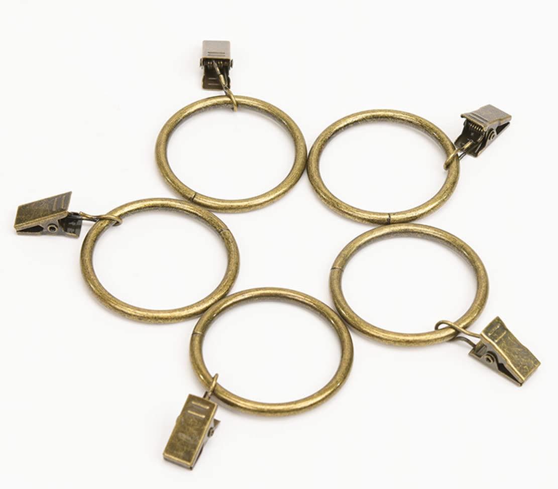 Vorhangringe Mit Clips - 58 Stück In Antik Kupfer, 38mm Durchmesser Für Gardinen