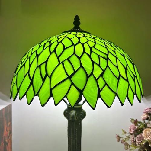 Lampe Tiffany Vert de 30 cm en Verre pour Bureau et Chevet - 3