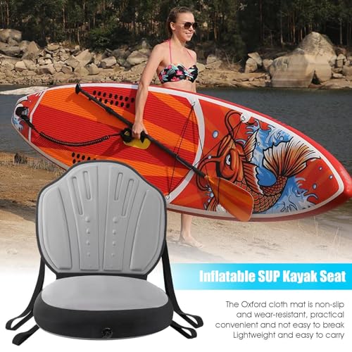 Asiento de kayak con tabla de remo y respaldo ajustable para embarcaciones inflables 2