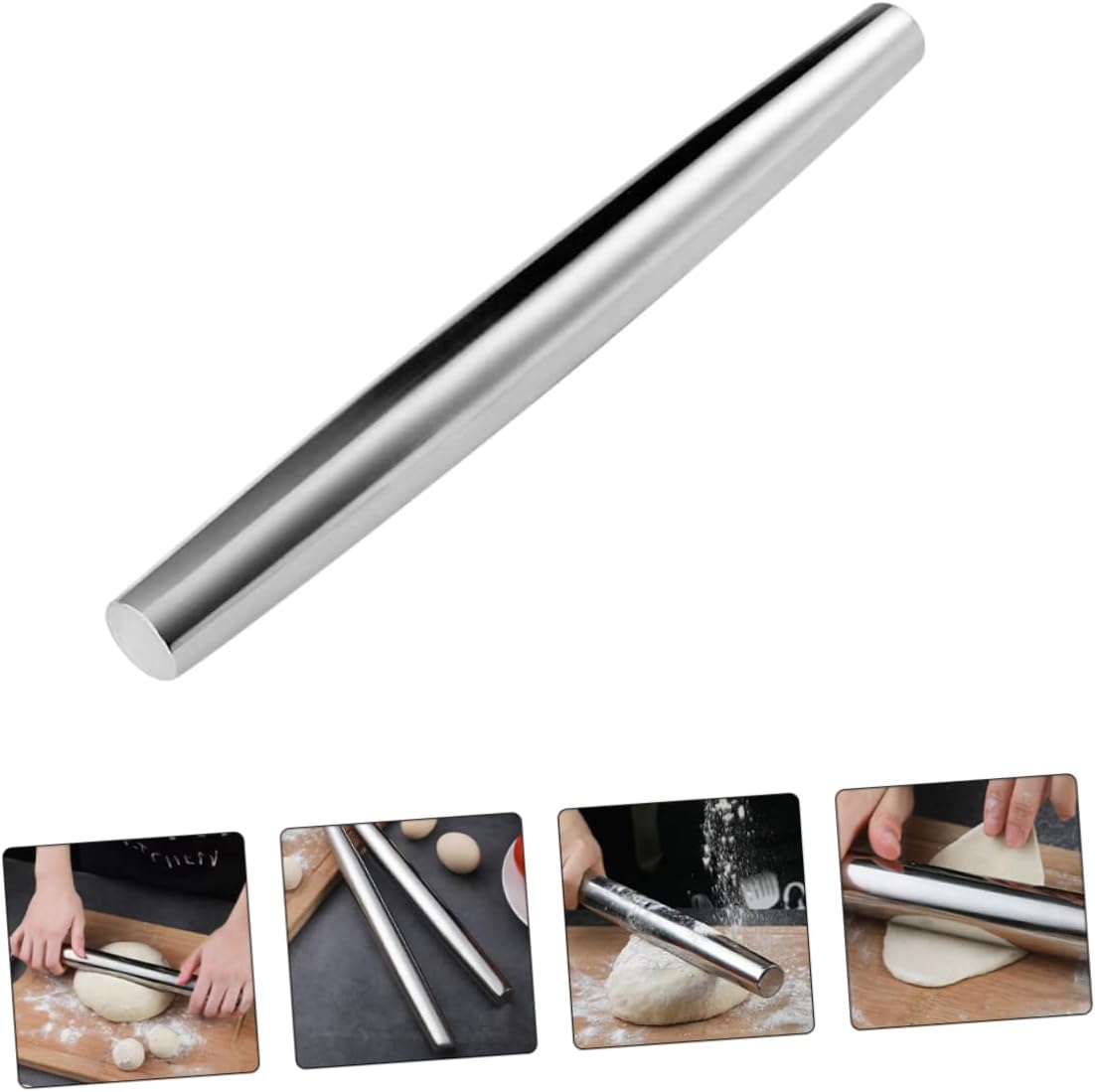 Bakery Equipment,Rolling Pin,Dough Lattice Roller 33cm Stainless Steel Rolling Pin Non-Slip Household Baking Roller