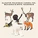 Terra by Battat – 6 Pcs North American Animal Figurines – Realistic Plastic Toy Set with Reindeer, Fox, Polar Bear, Deer, Alligator & Eagle – Educational Gift for Kids 3+ – Imaginative Play