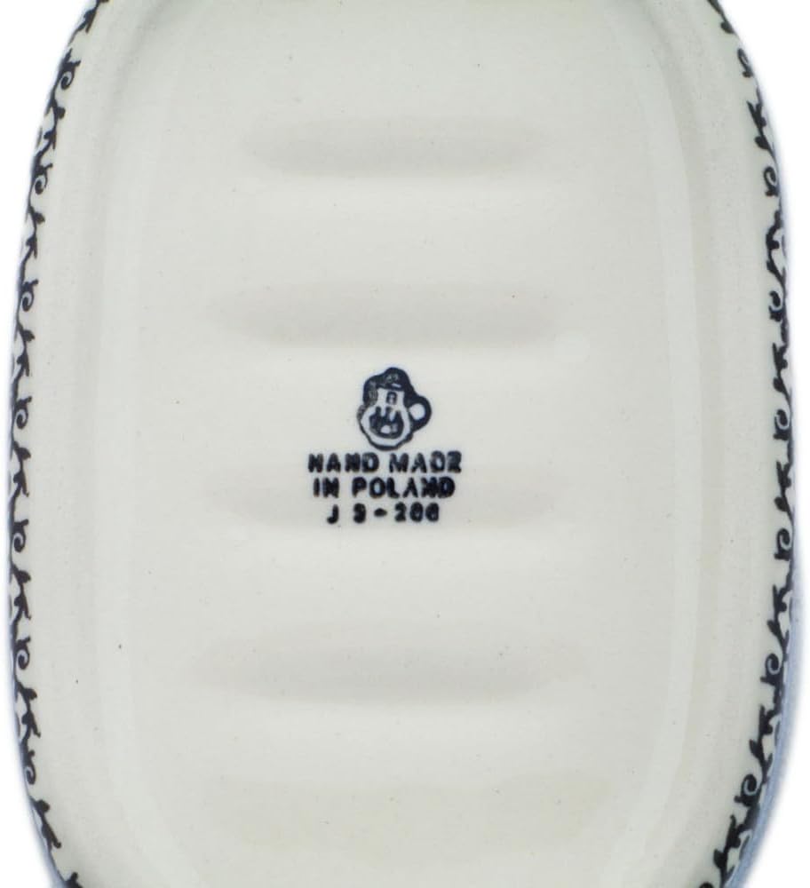 Polmedia Polish Pottery Soap Dish - Maraschino Pattern Handmade in Boleslawiec Poland by Ceramika Artystyczna + Certificate of Authenticity