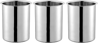 OCS Parts 3-Pack 2 Quart Bain Marie Pot | 6-3/4" x 4-3/8" Stainless Steel Pot for Warm or Cold Food, Sauces, Soups, or Organizing Cooking Utensils