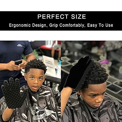 Hair Sponge Set - Magic Hair Twist Sponge Brush Curl Sponge Glove(Right) with 1 Metal Hair Pick for Twist Curl Dreads Locking Afros Coils(3 Pack)