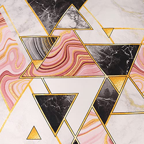 Duvet Cover Sets - Queen Duvet Cover Pink Marble Geometric Microfiber Duvet Cover Queen Texture Lightweight Covers Abstract With Zipper Closure Soft Cooling Winter Bedding Sets No Comforter #TOP6