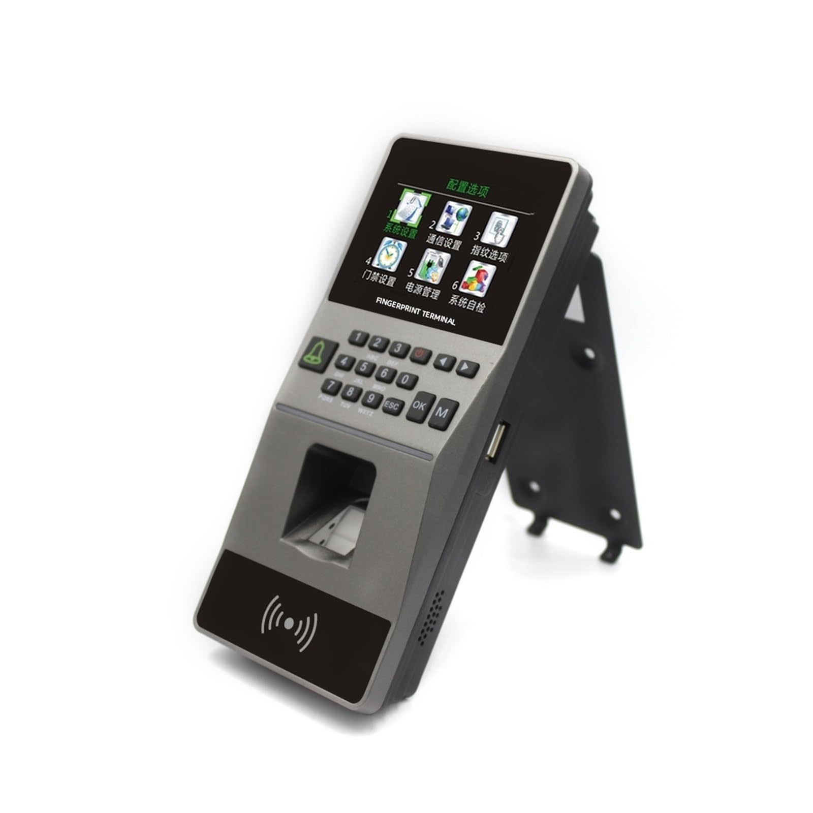 Reloj de control de asistencia, de control acceso con huella dactilar, lector tarjetas teclado RFID, contraseña, biométrico, asistencia software TCP/IP y USB