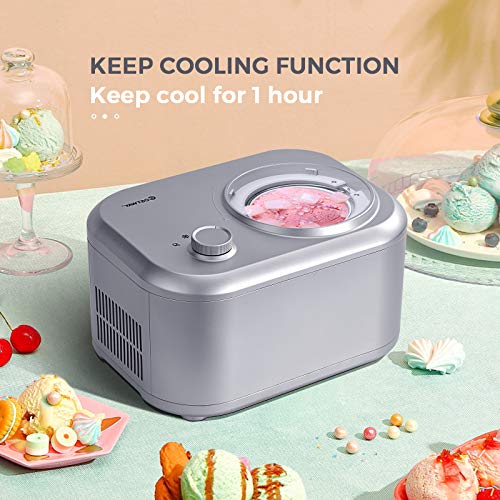 RELAX4LIFE 1 L Eismaschine Elektrisch, Eiscrememaschine mit 100 W selbstkühlendem Kompressor,3 Modi, inkl. Löffel… – Bild 3