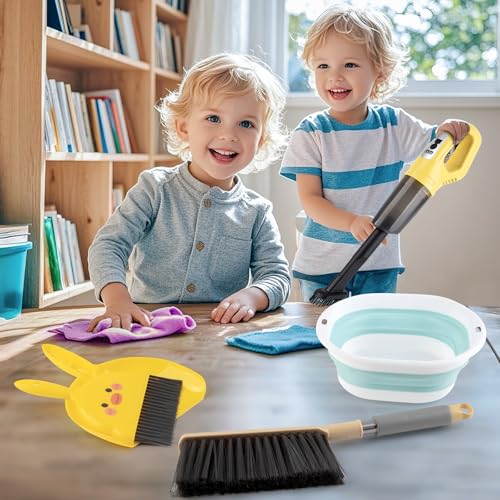 Sundaymot KIDS CLEANING SET With Handheld Vacuum Cleaners, 8Pcs Toddler Cleaning Set, Kids Vacuum That Really Works thumb #1