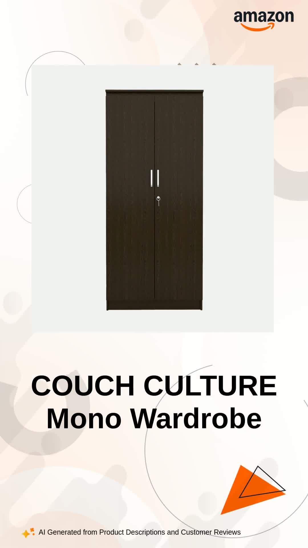 COUCH CULTURE Mono Engineering Wood 2 Door Wardrobe | Almirah for