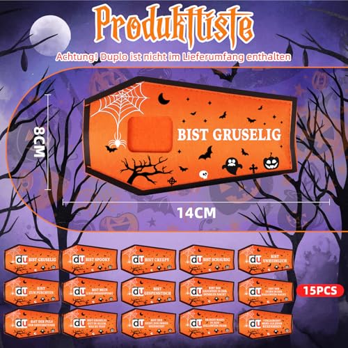 Giftota 15pcs Halloween Geschenk - Lustige Sarg Deko für Halloween Party - Hülle Filz Duplo Geschenk Verpackung, Ohne Schokolade