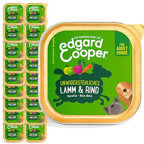 Edgard & Cooper Nassfutter für Hunde, (Lamm & Rind, 150g x 11), Getreidefrei, natürliche Zutaten und frisches Fleisch, voller essentieller Aminosäuren