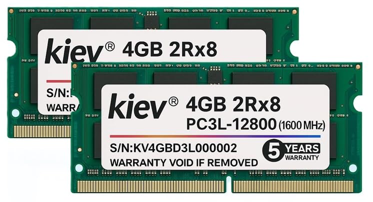 Image of KIEV DDR3L 1600 Mhz| Laptop RAM for Standard & Gaming PC | 2Rx4 | 204 Pin | (5 Years Warranty) (8GB (4GB X 2Pc))